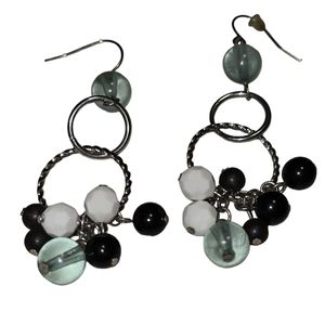 Vintage Beaded Circle Dangle Earrings